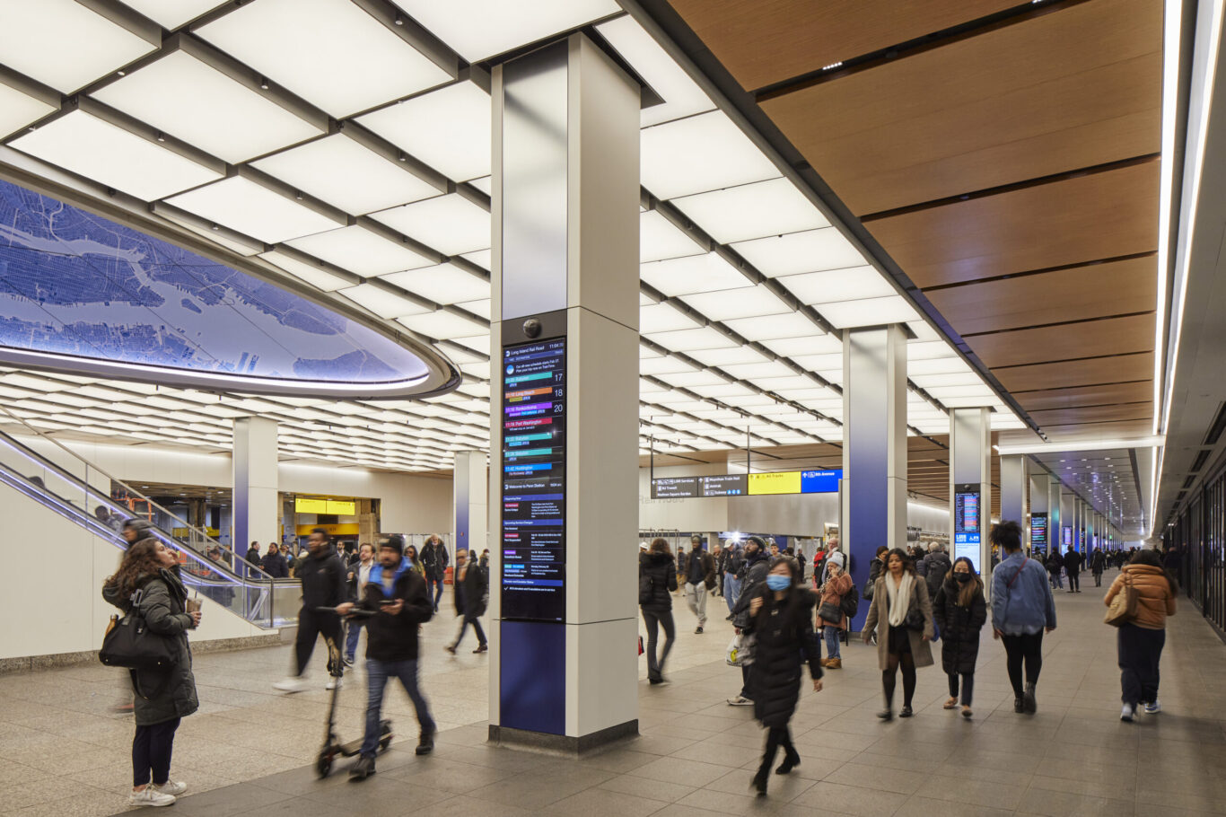 Slide 1 of 2, LIRR concourse after renovation